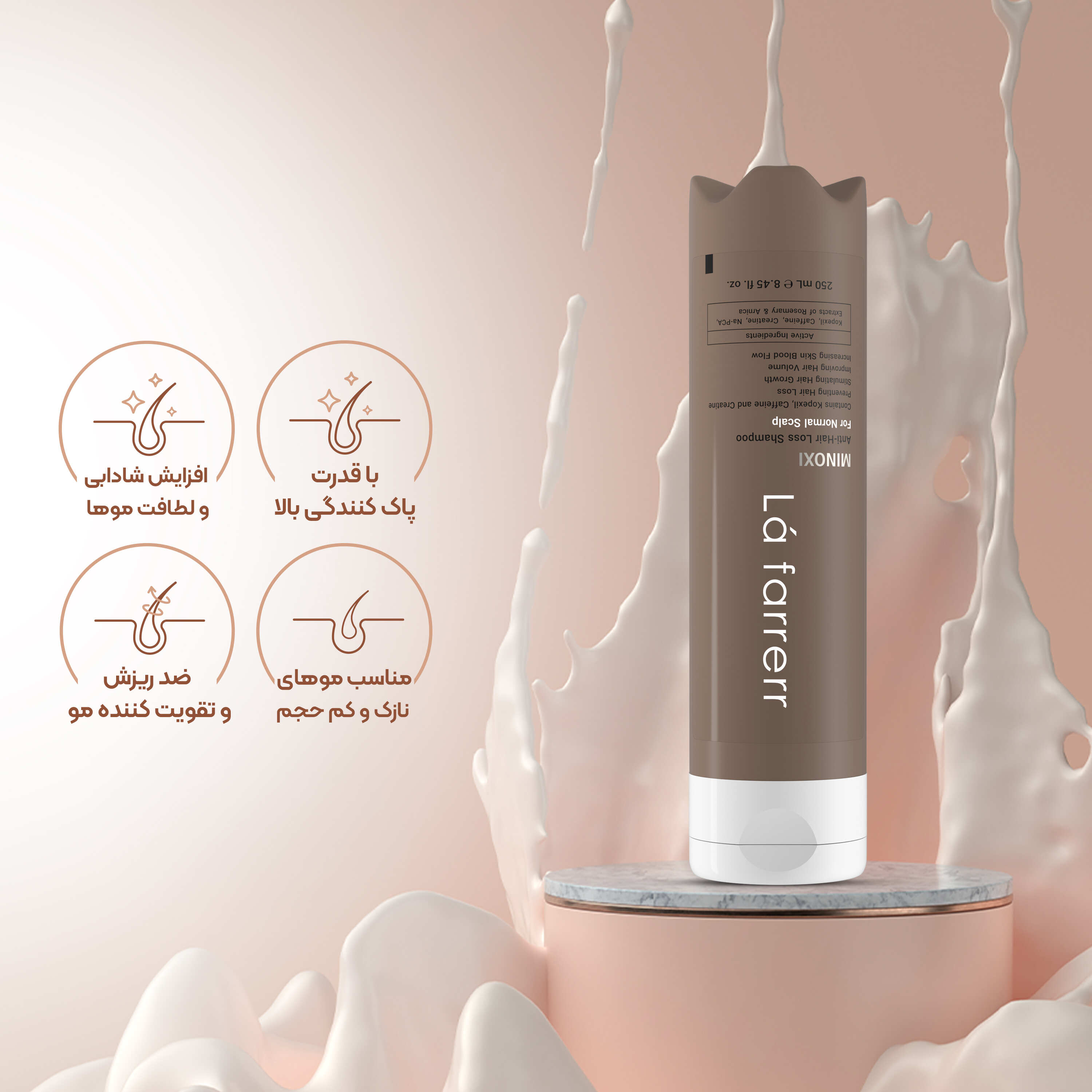 تصویر شامپو ضد ریزش ماینوکسی لافارر مناسب موهای معمولی و نازک